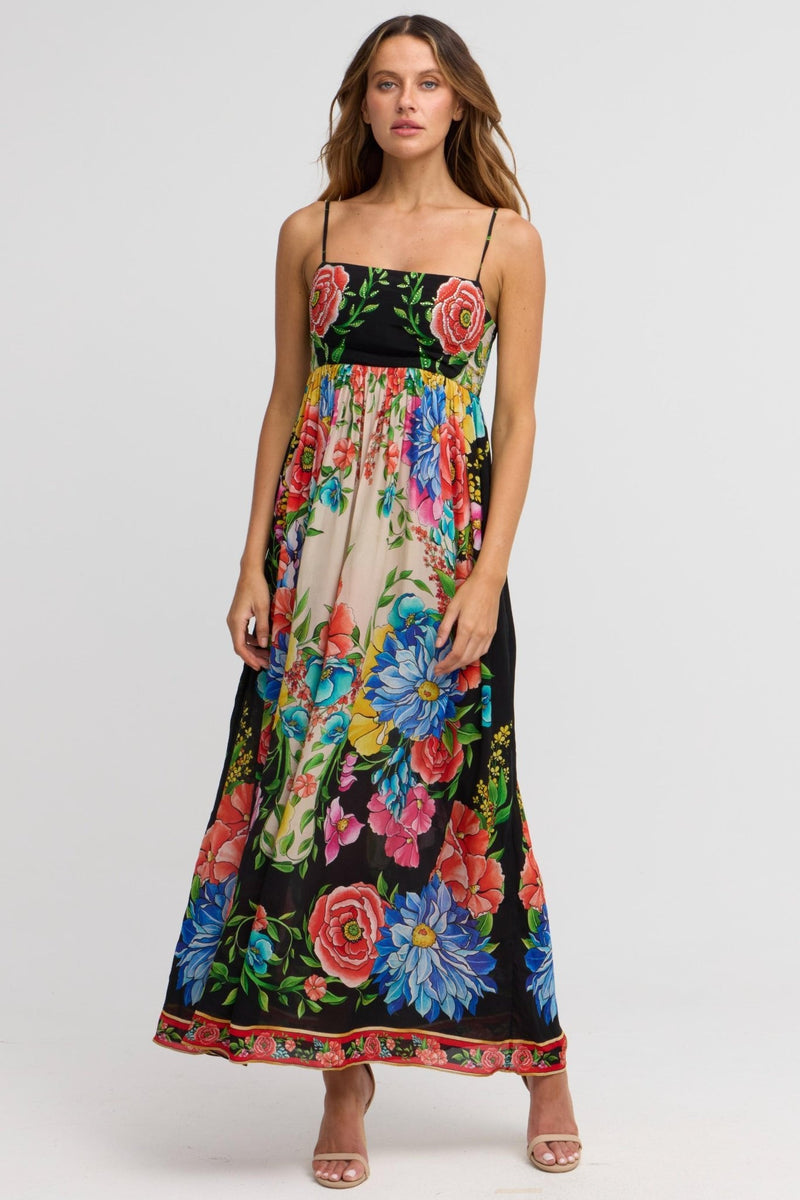 Spanish Flowers S-S Midi Dress – Czarina USA