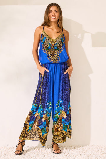 Blue Leopardess Jumpsuit - Czarina