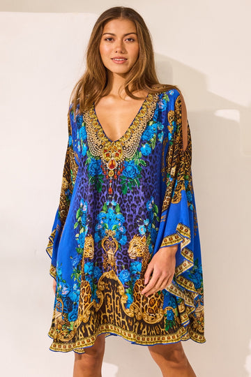 Blue Leopardess Kaftan Dress - Czarina