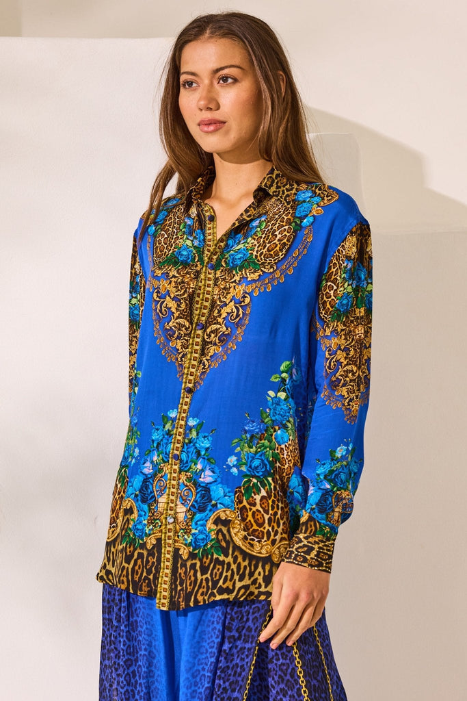 Blue Leopardess Women's Shirt - Czarina