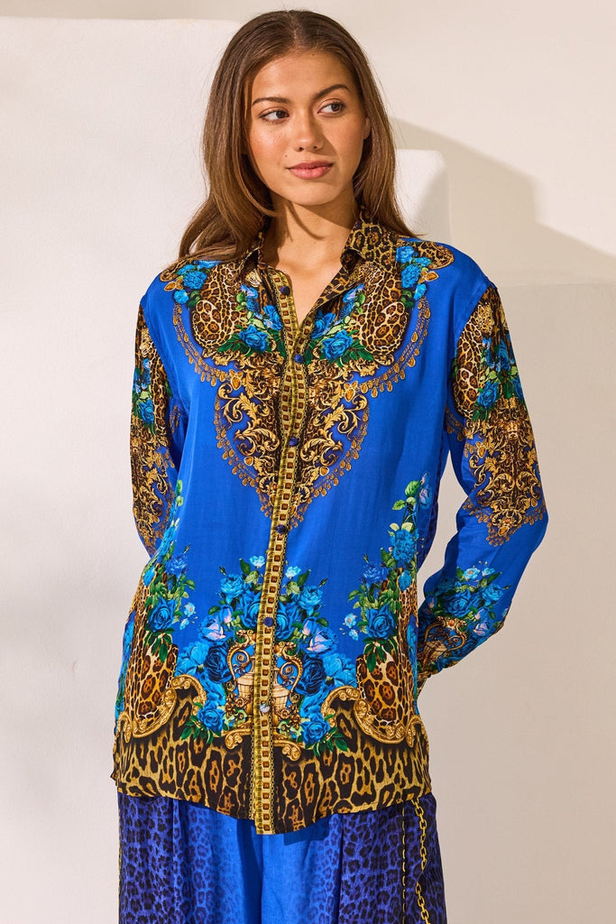 Blue Leopardess Women's Shirt - Czarina