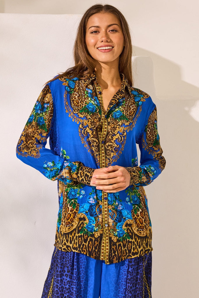 Blue Leopardess Women's Shirt - Czarina