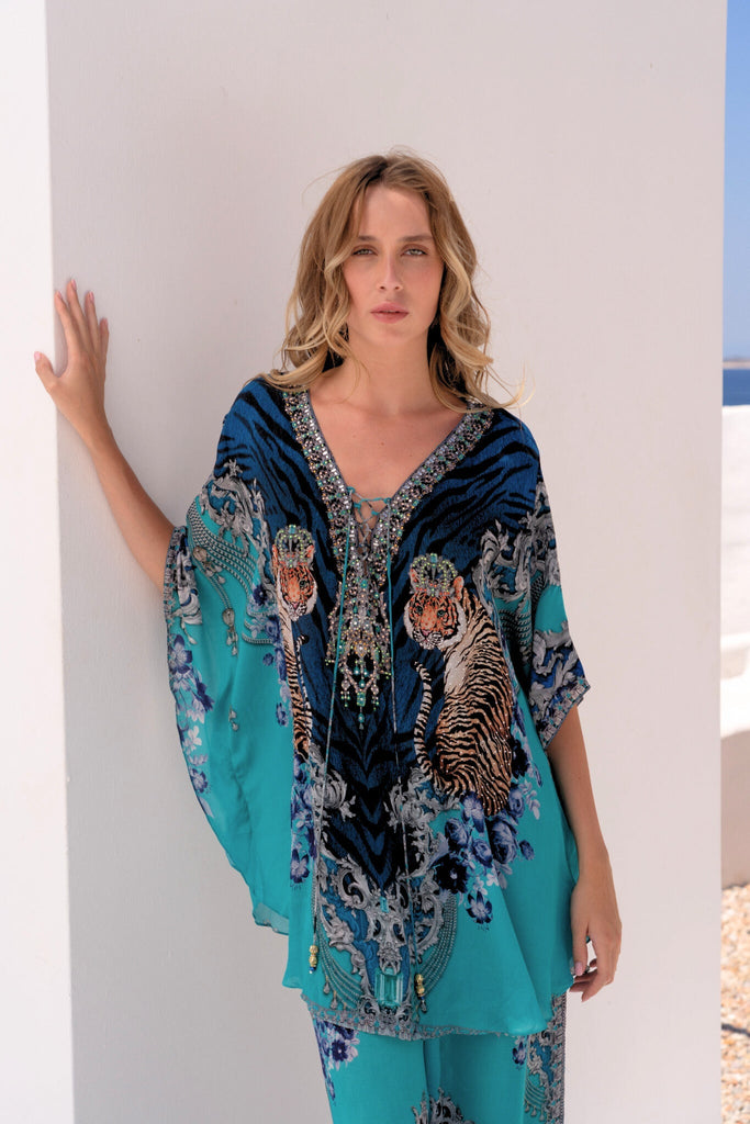 BLUE TIGRESS BUTTERFLY TOP - Czarina