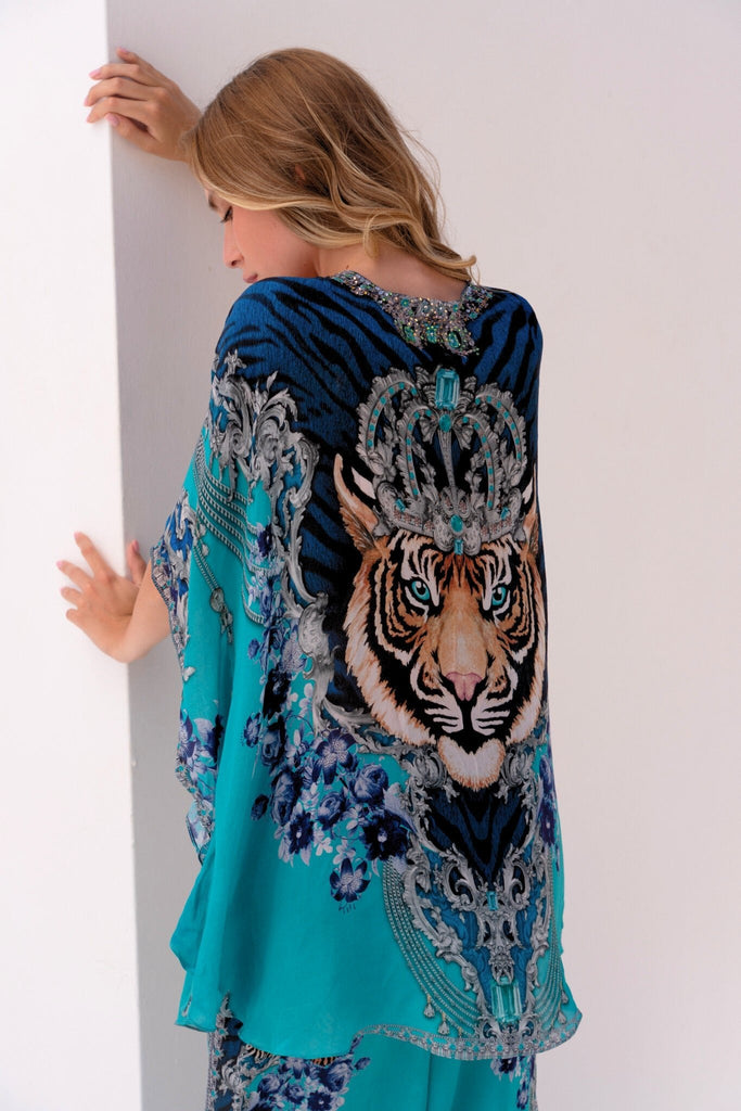 BLUE TIGRESS BUTTERFLY TOP - Czarina
