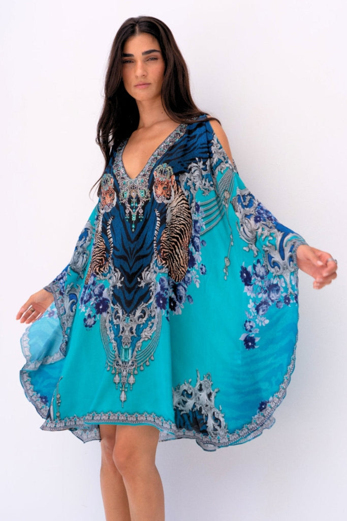 BLUE TIGRESS KAFTAN DRESS - Czarina