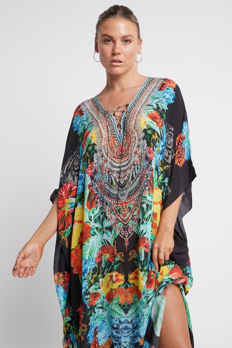 cuban maxi dress CUBAN NIGHTS LONG KAFTAN – Czarina USA
