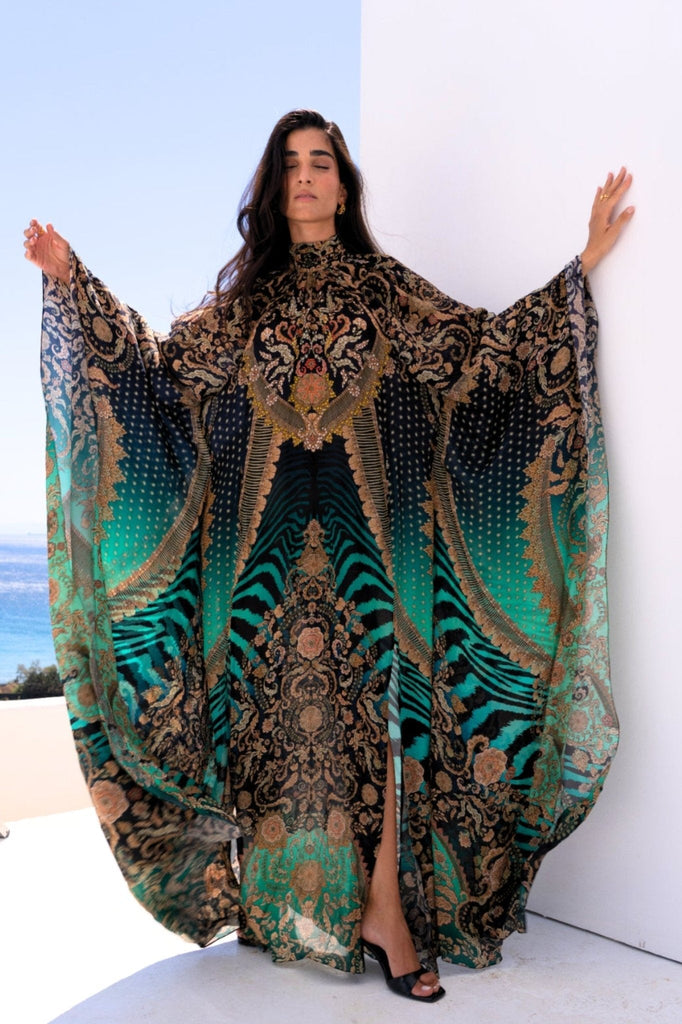 EMERALD EMPRESS HI - NECK MAXI KAFTAN - Czarina