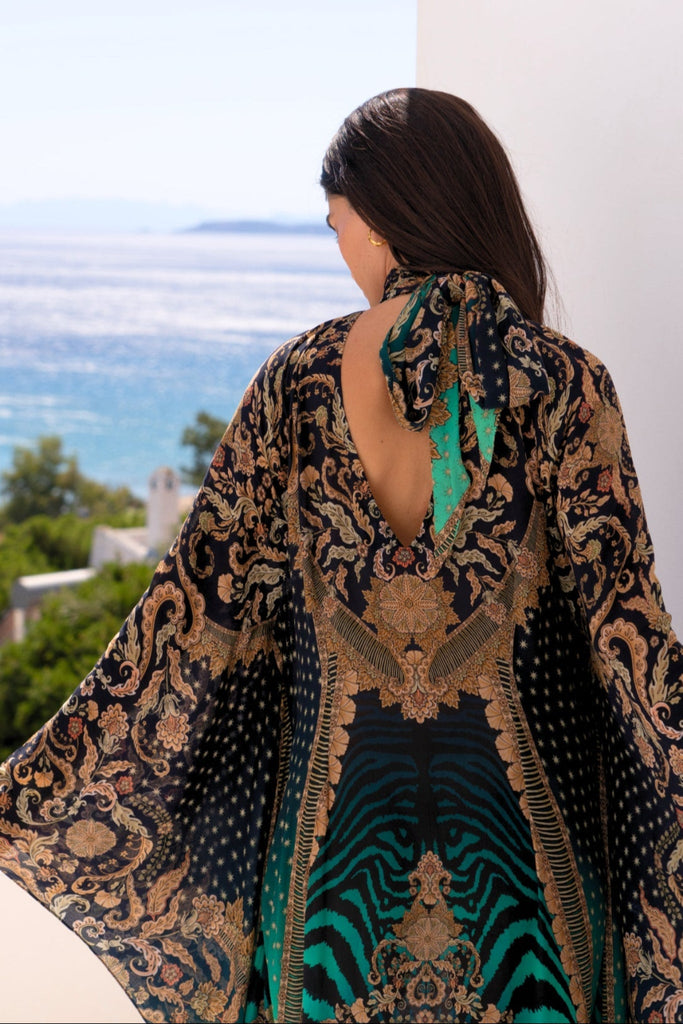 EMERALD EMPRESS HI - NECK MAXI KAFTAN - Czarina
