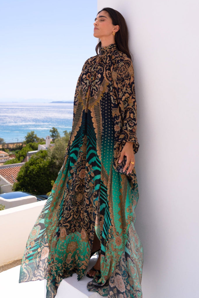 EMERALD EMPRESS HI - NECK MAXI KAFTAN - Czarina