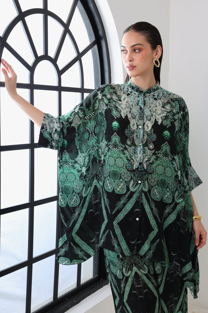EMERALD OASIS KAFTAN TOP W SLEEVES - Czarina