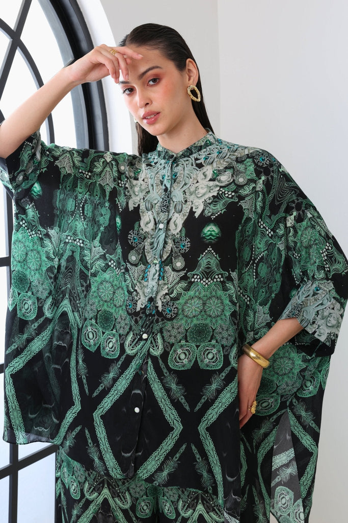 EMERALD OASIS KAFTAN TOP W SLEEVES - Czarina