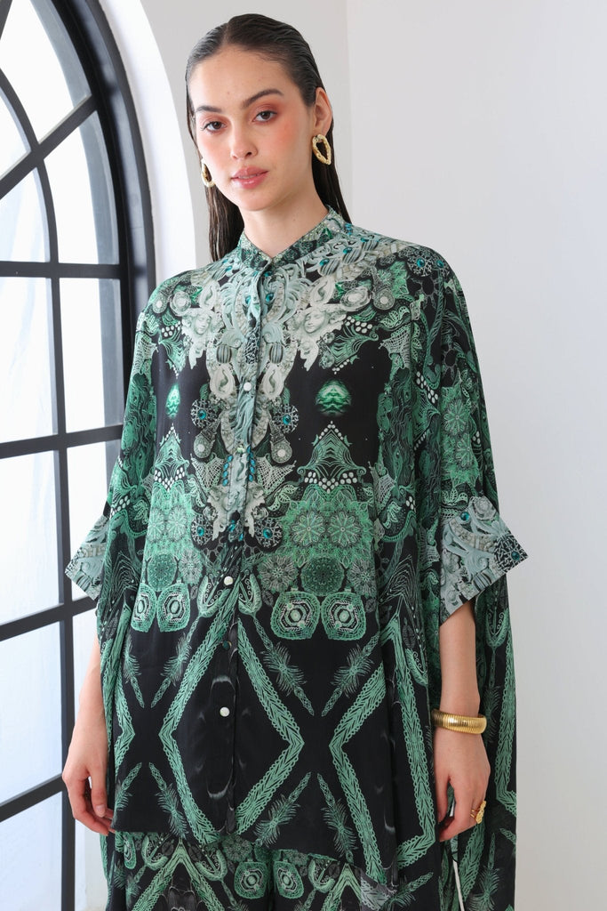 EMERALD OASIS KAFTAN TOP W SLEEVES - Czarina