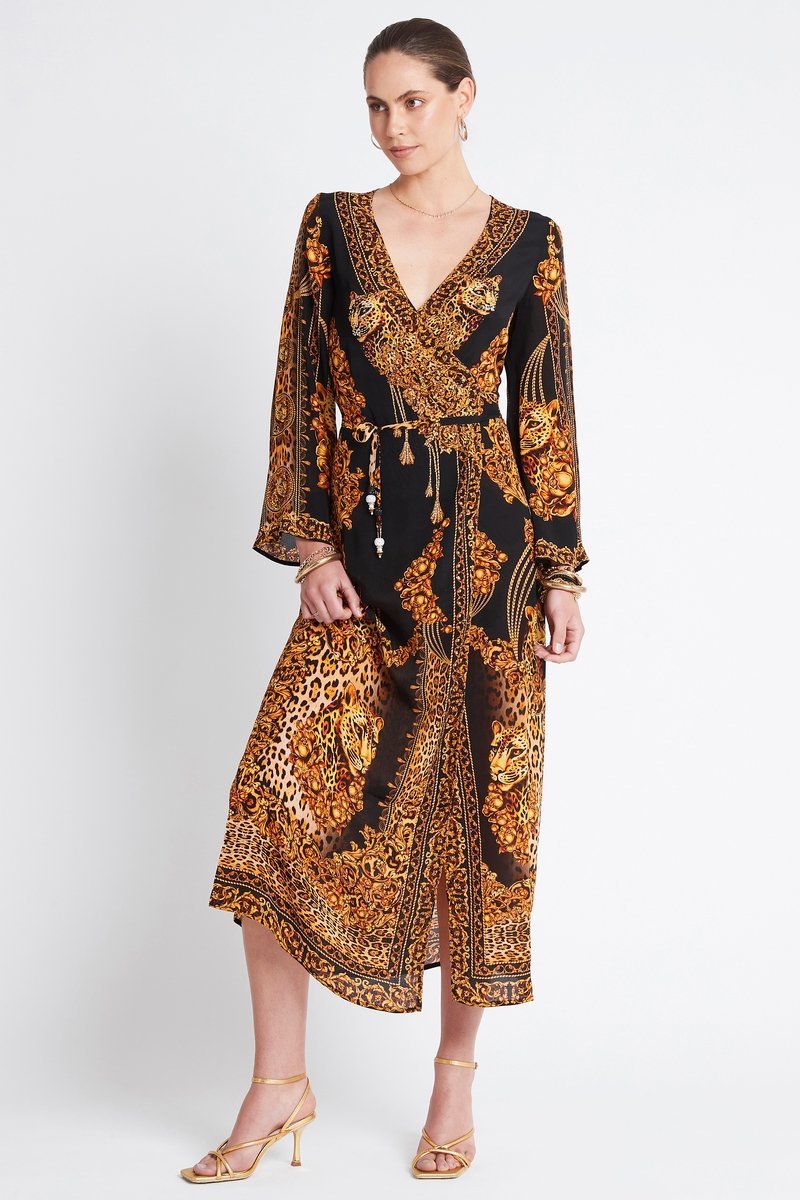 GOLDEN LADY WRAP DRESS  Czarina USA
