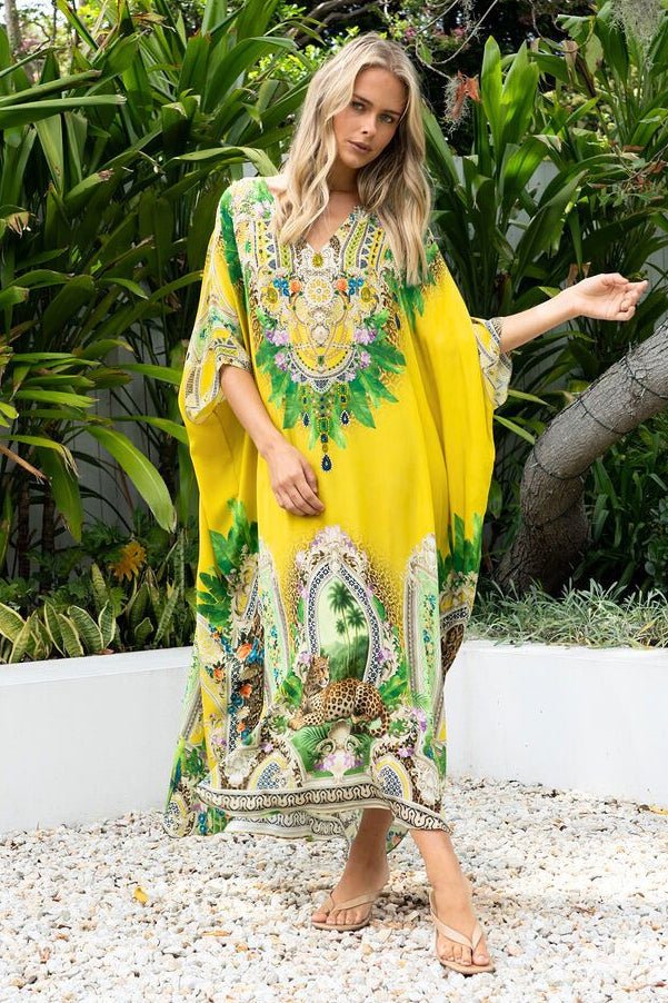 GOLDEN PALMS MIDI KAFTAN Czarina USA GOLDEN PALMS MIDI KAFTAN Czarina USA
