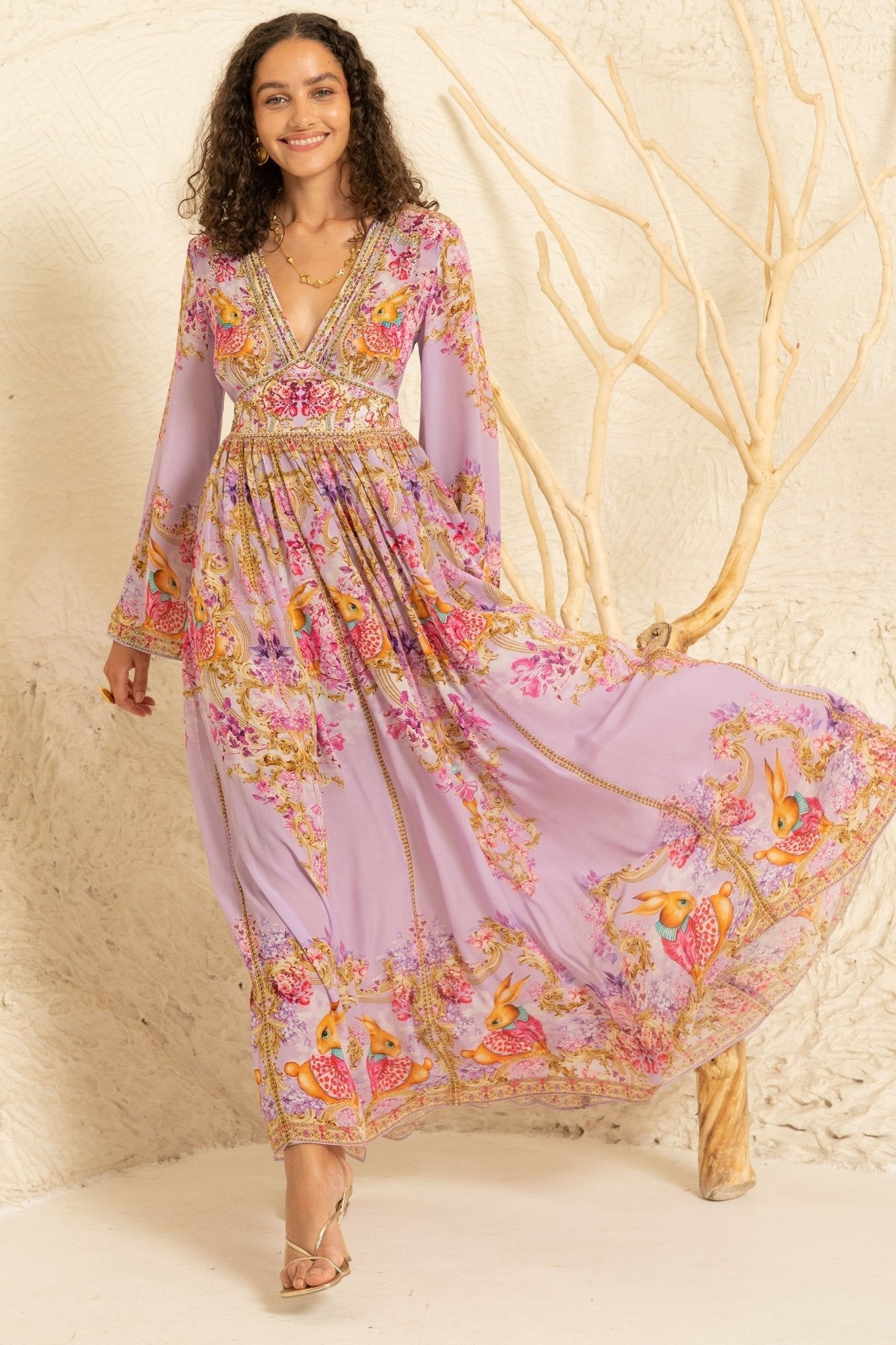 fitted lace wedding dress Lavender Off Shoulder Long Sleeve Maternity Maxi Dress – PinkBlush main image 1