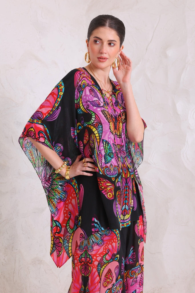 MIDNIGHT WINGS KAFTAN TOP - Czarina