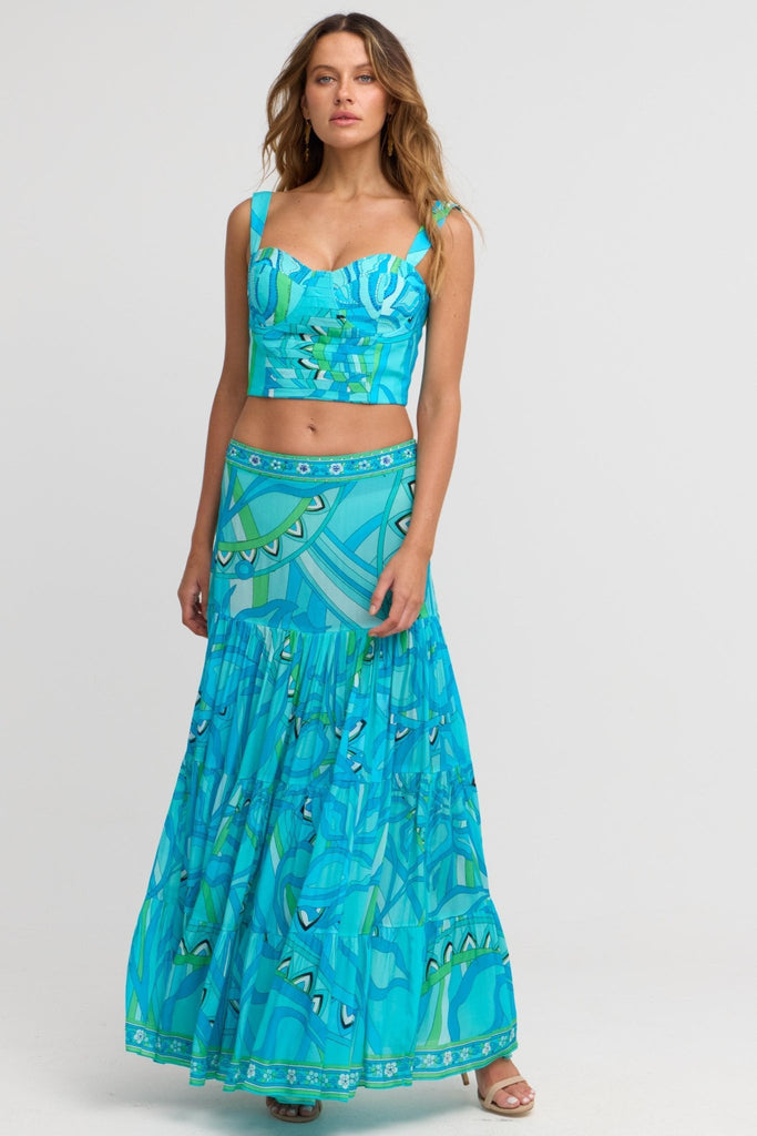 OCEANIC BLUES MAXI SIRT W SIDE SLIT - Czarina