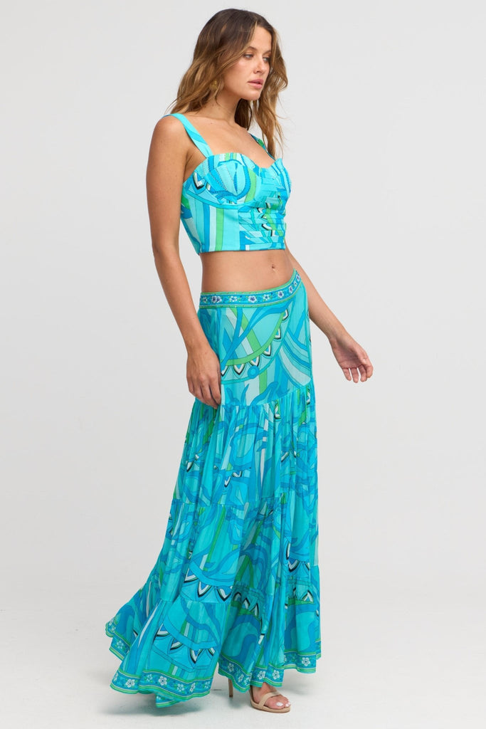 OCEANIC BLUES MAXI SIRT W SIDE SLIT - Czarina