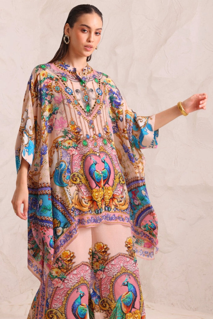 Peacock Dreams Kaftan Top w Sleeves - Czarina