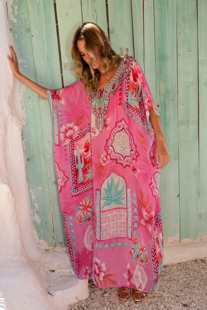 Pink Boho R - N Long Kaftan - Czarina
