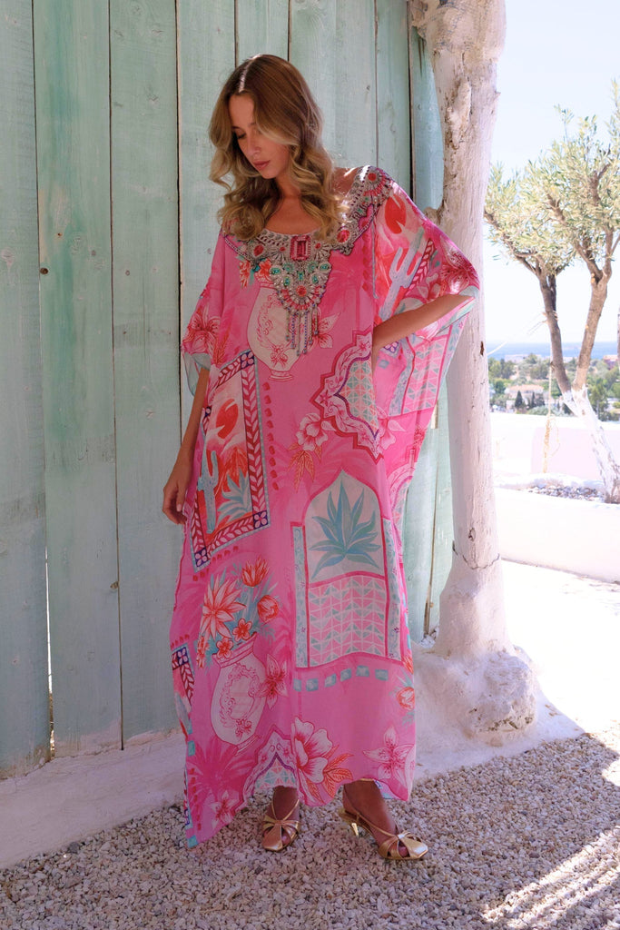 Pink Boho R - N Long Kaftan - Czarina