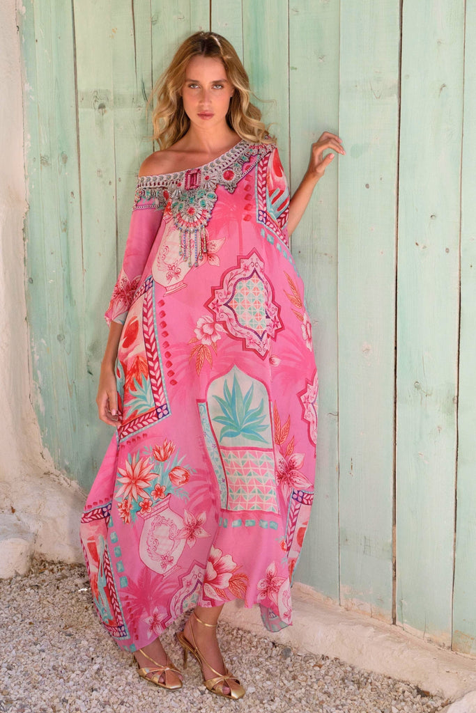 Pink Boho R - N Long Kaftan - Czarina