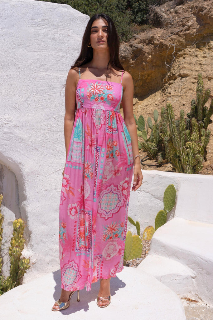 Pink Boho S - S Midi Dress - Czarina