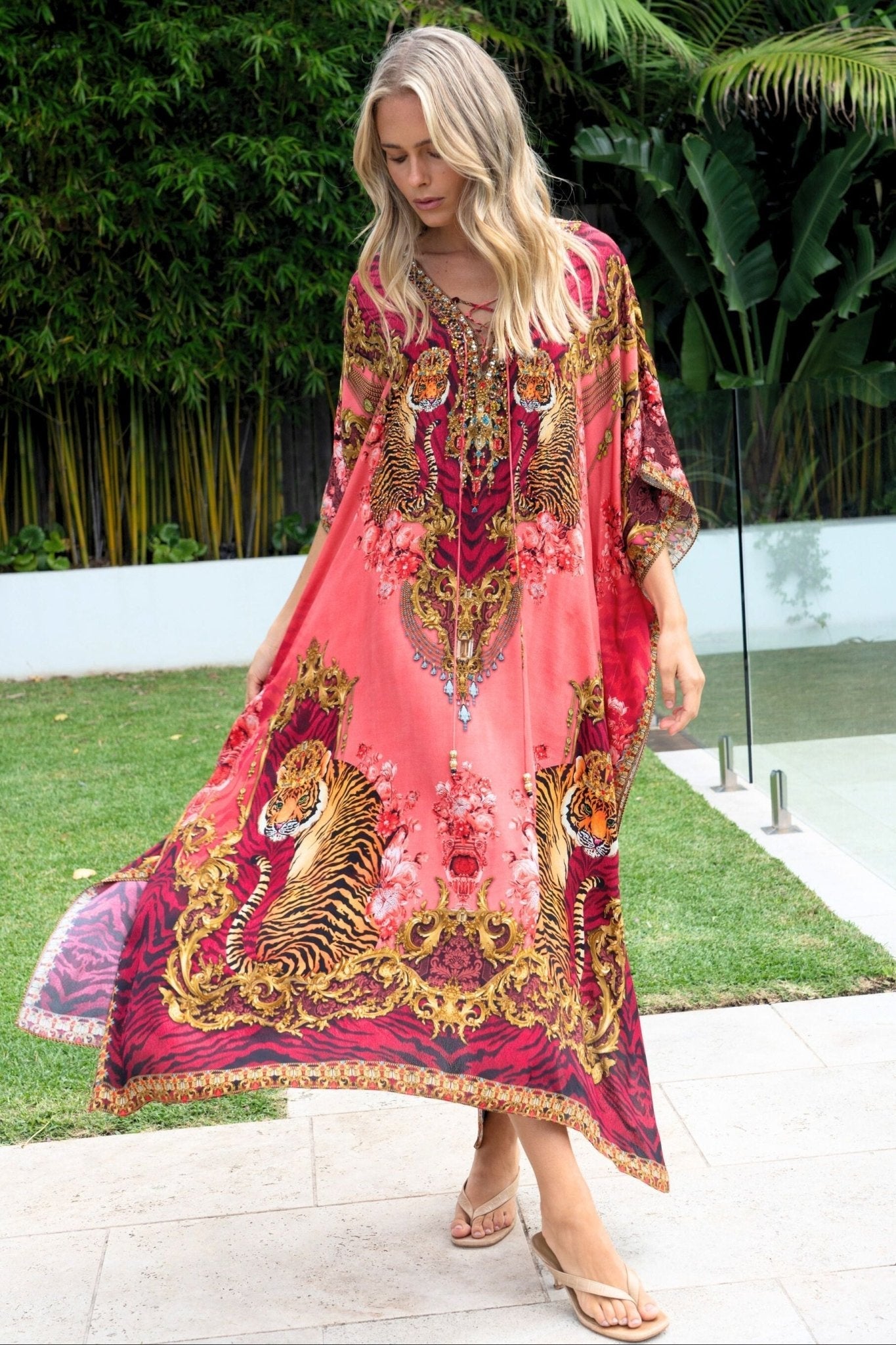 pink kaftan dress Savannah Pink Caftan Dress