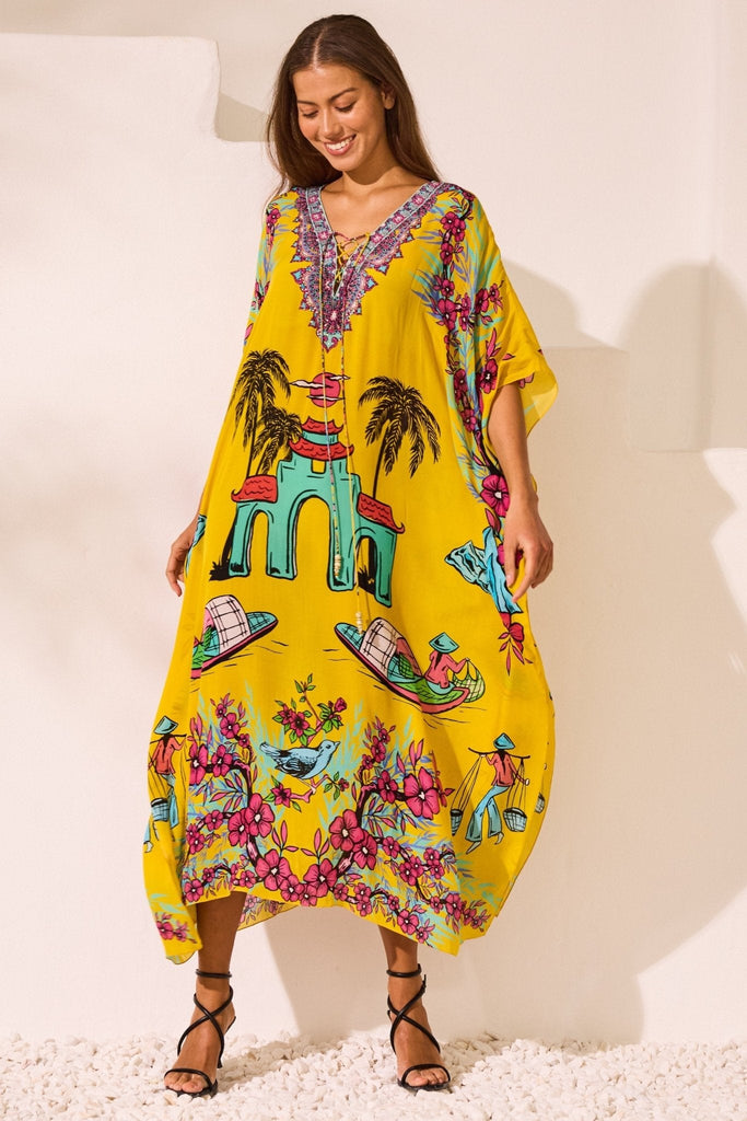 Saigon Sunsets Medium Kaftan - Czarina