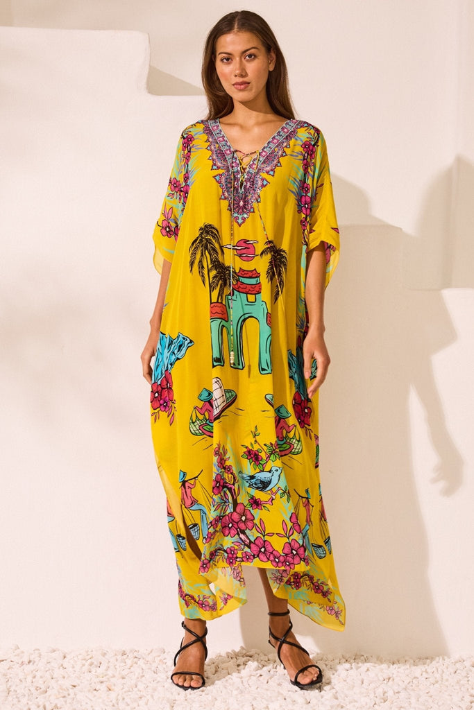 Saigon Sunsets Medium Kaftan - Czarina