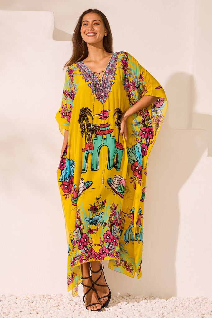Saigon Sunsets Medium Kaftan - Czarina