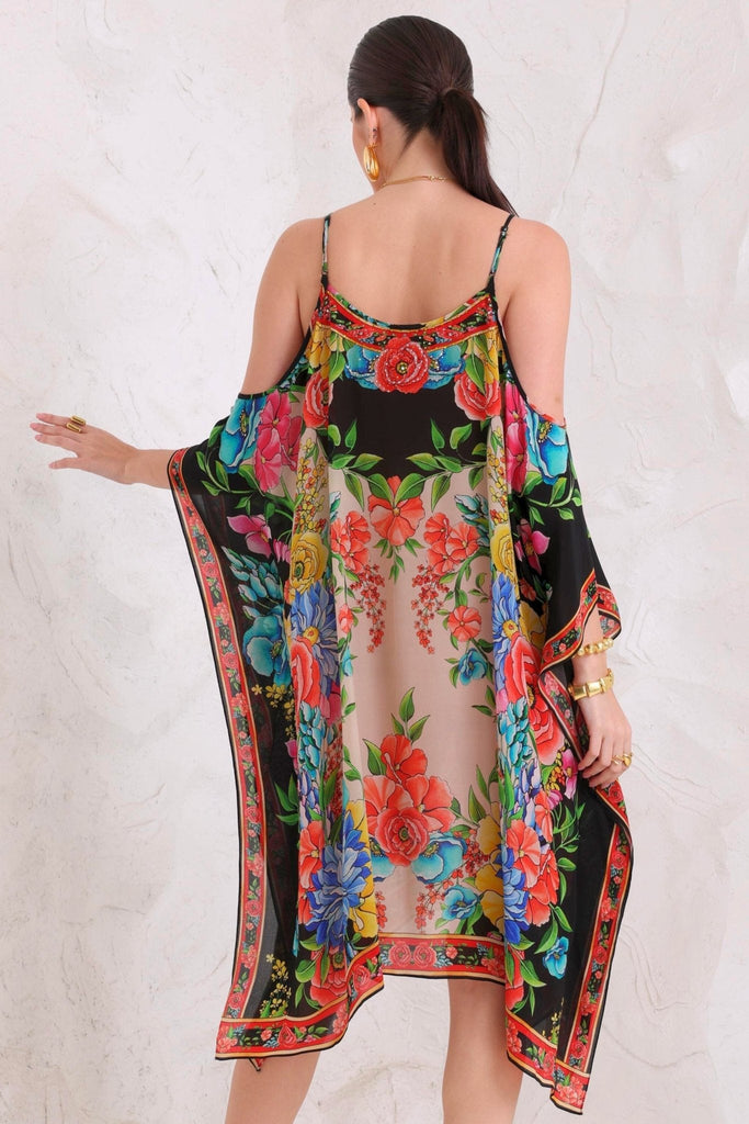 Spanish Flowers C - S Shoulder Kaftan - Czarina