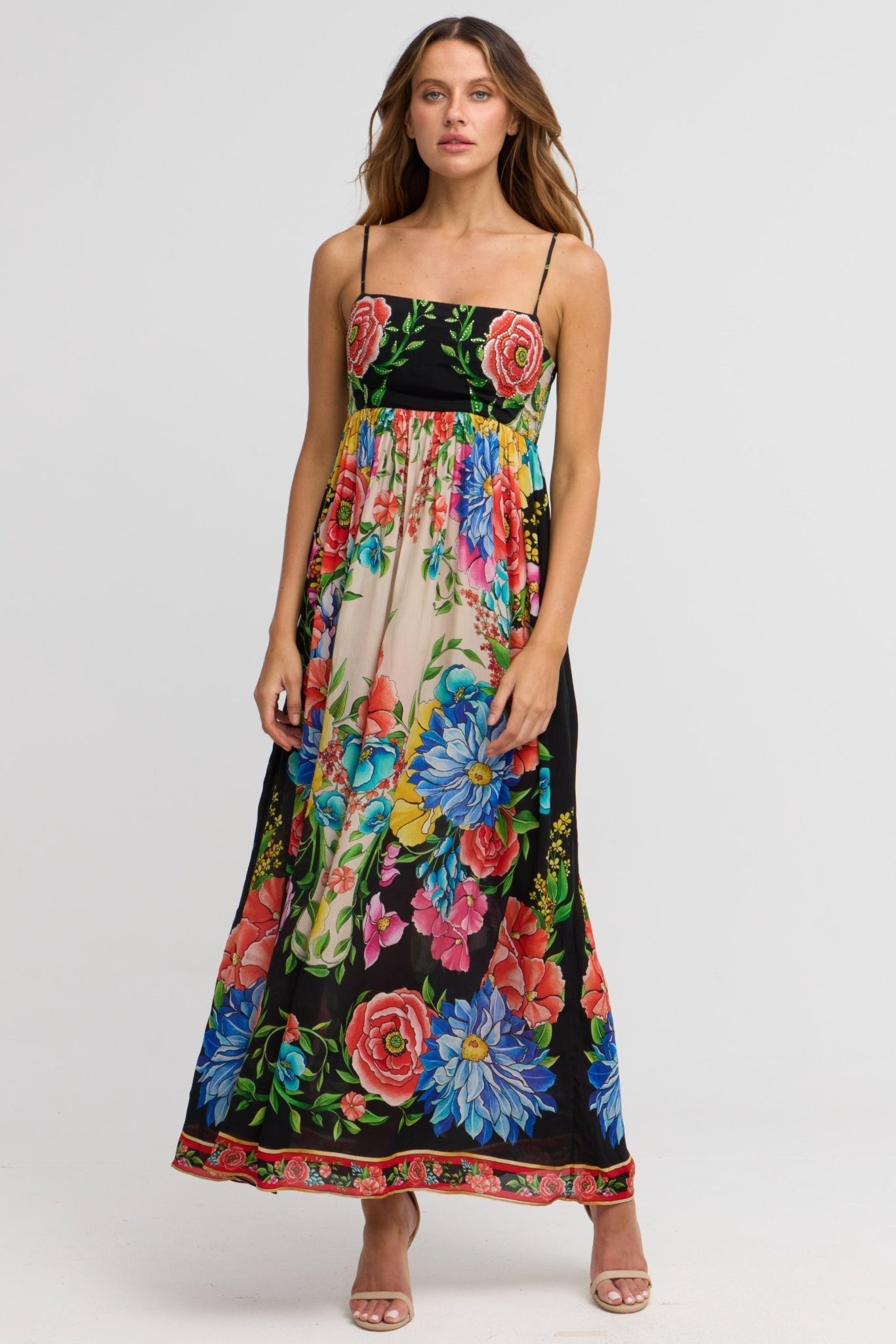 Spanish Flowers S-S Midi Dress Czarina USA Spanish Flowers S-S Midi Dress Czarina USA