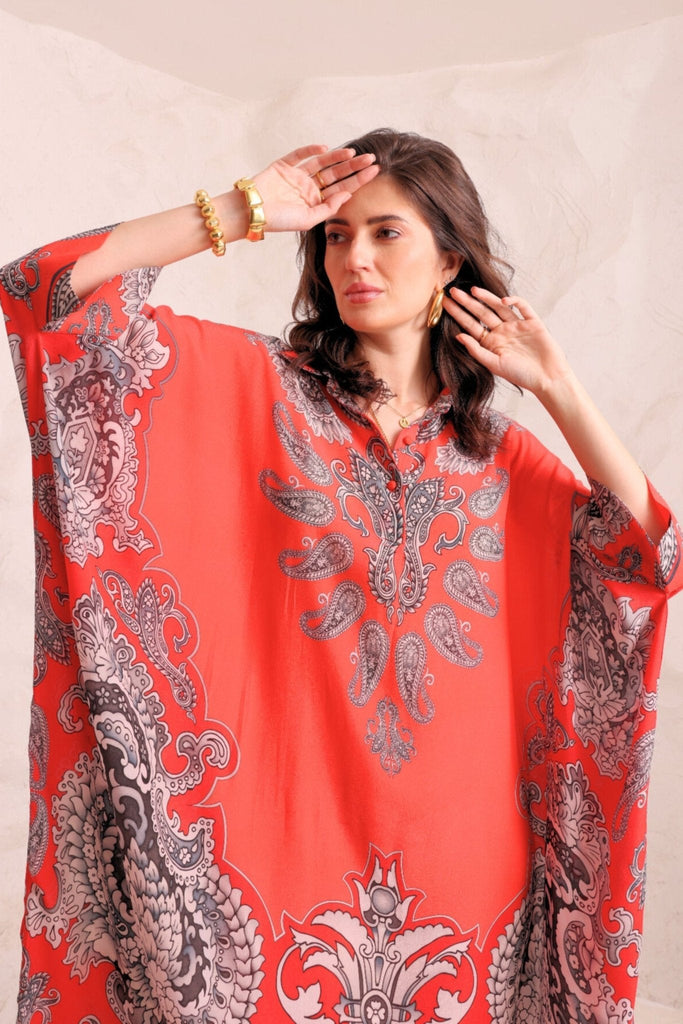 Spicy Margarita Midi Collar Kaftan - Czarina