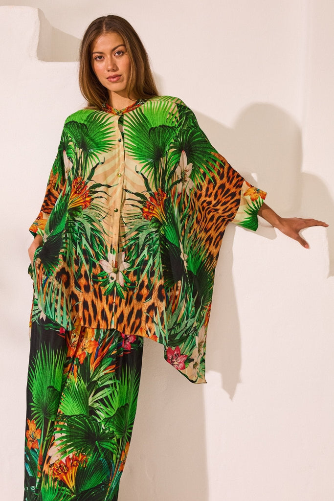 Tropical Temptation Kaftan Top w Sleeves - Czarina