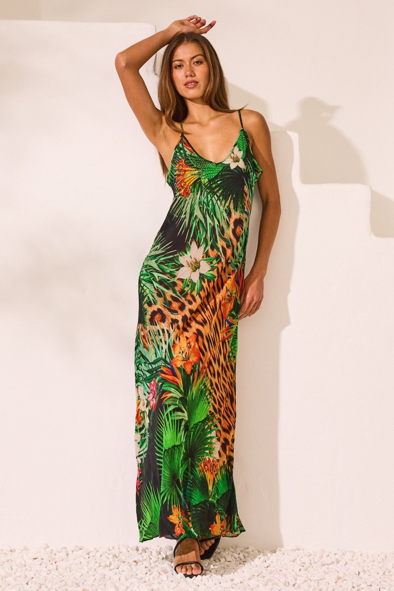 Tropical Temptation V neck Slip Dress – Czarina USA