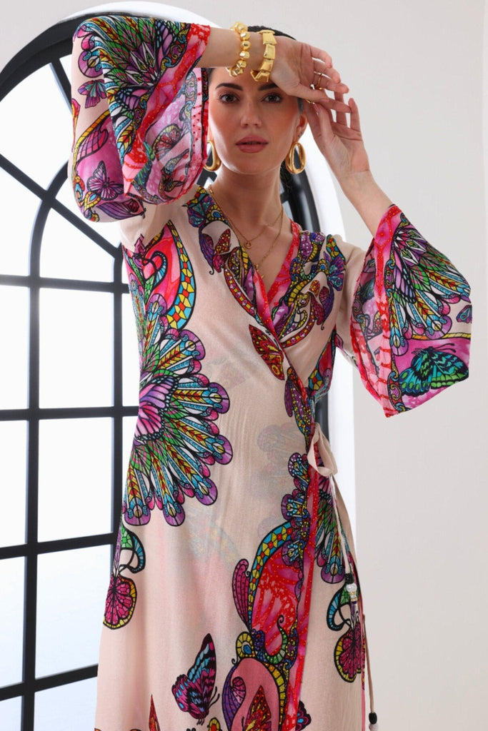WINGS OF WONDER WRAP DRESS - Czarina