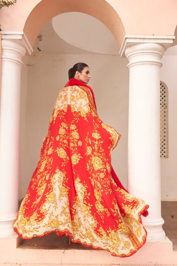 A NIGHT IN SHANGHAI LONG ROBE W FUR - Czarina