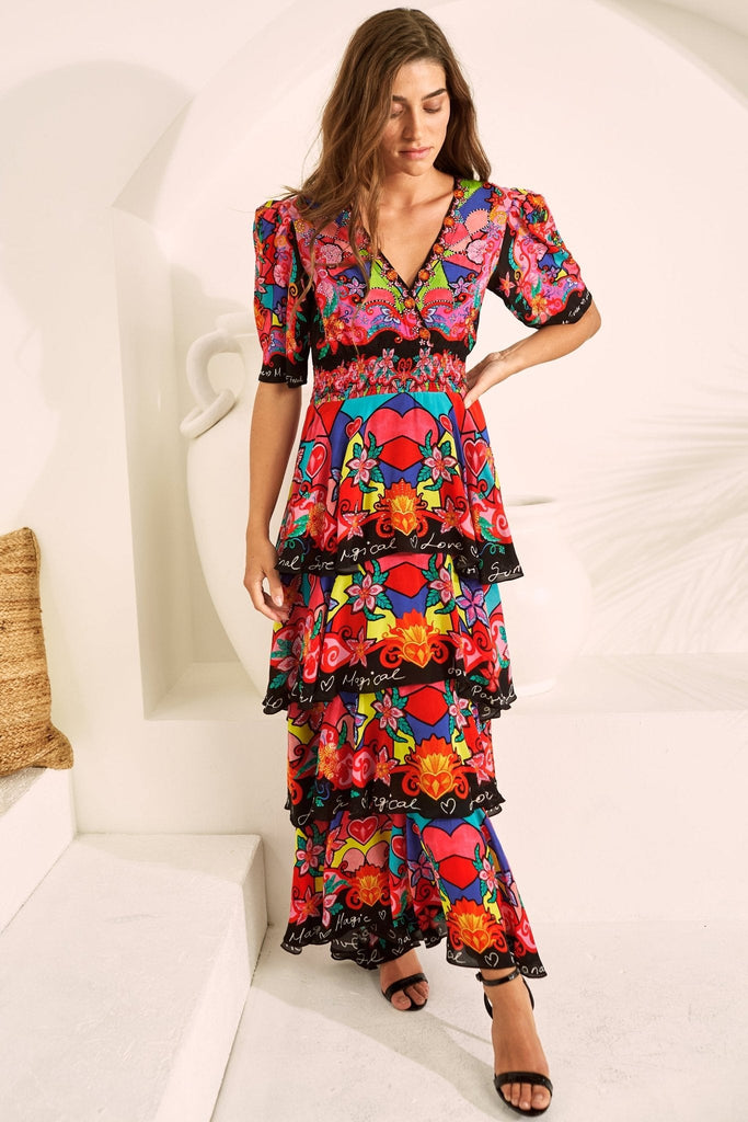 DREAMY CUPID CROSS OVER MAXI DRESS - Czarina