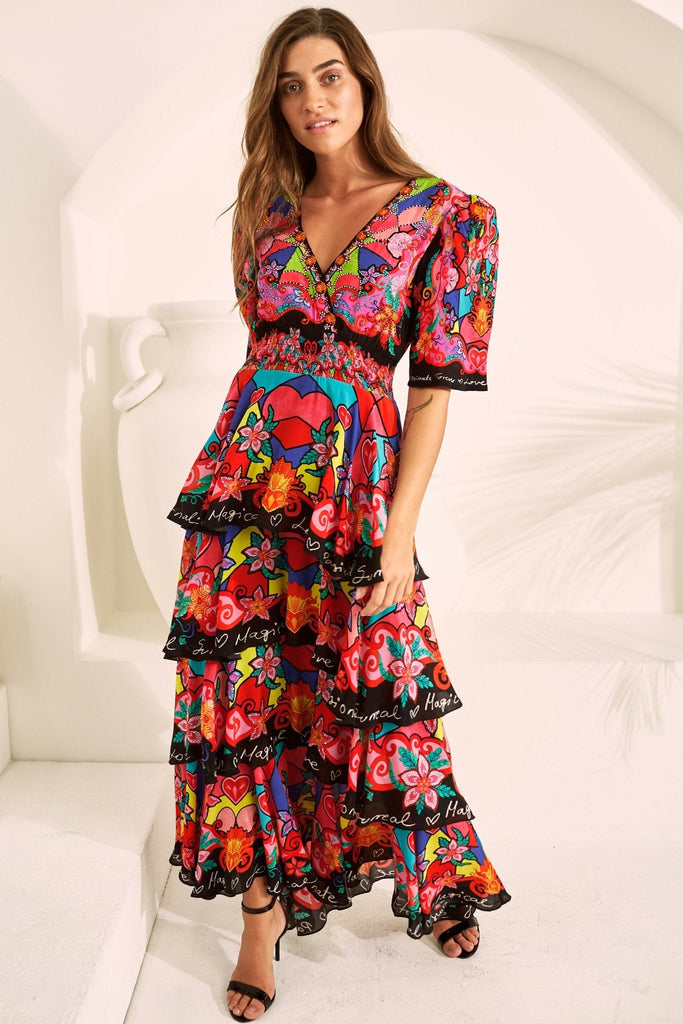 DREAMY CUPID CROSS OVER MAXI DRESS - Czarina