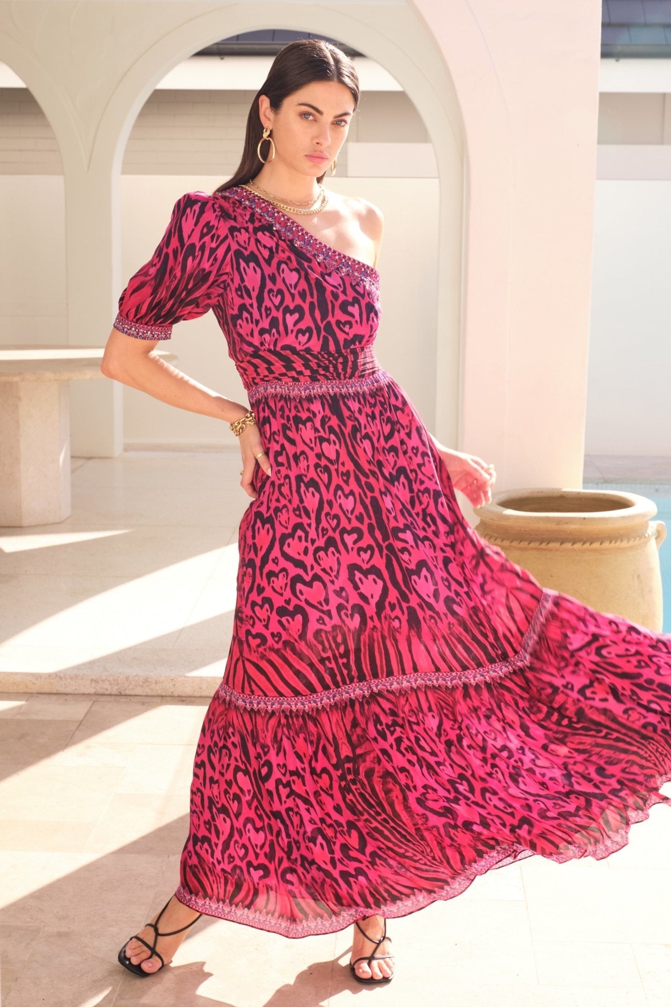 HEART FOREVER ONE SHOULDER MAXI DRESS – Czarina USA