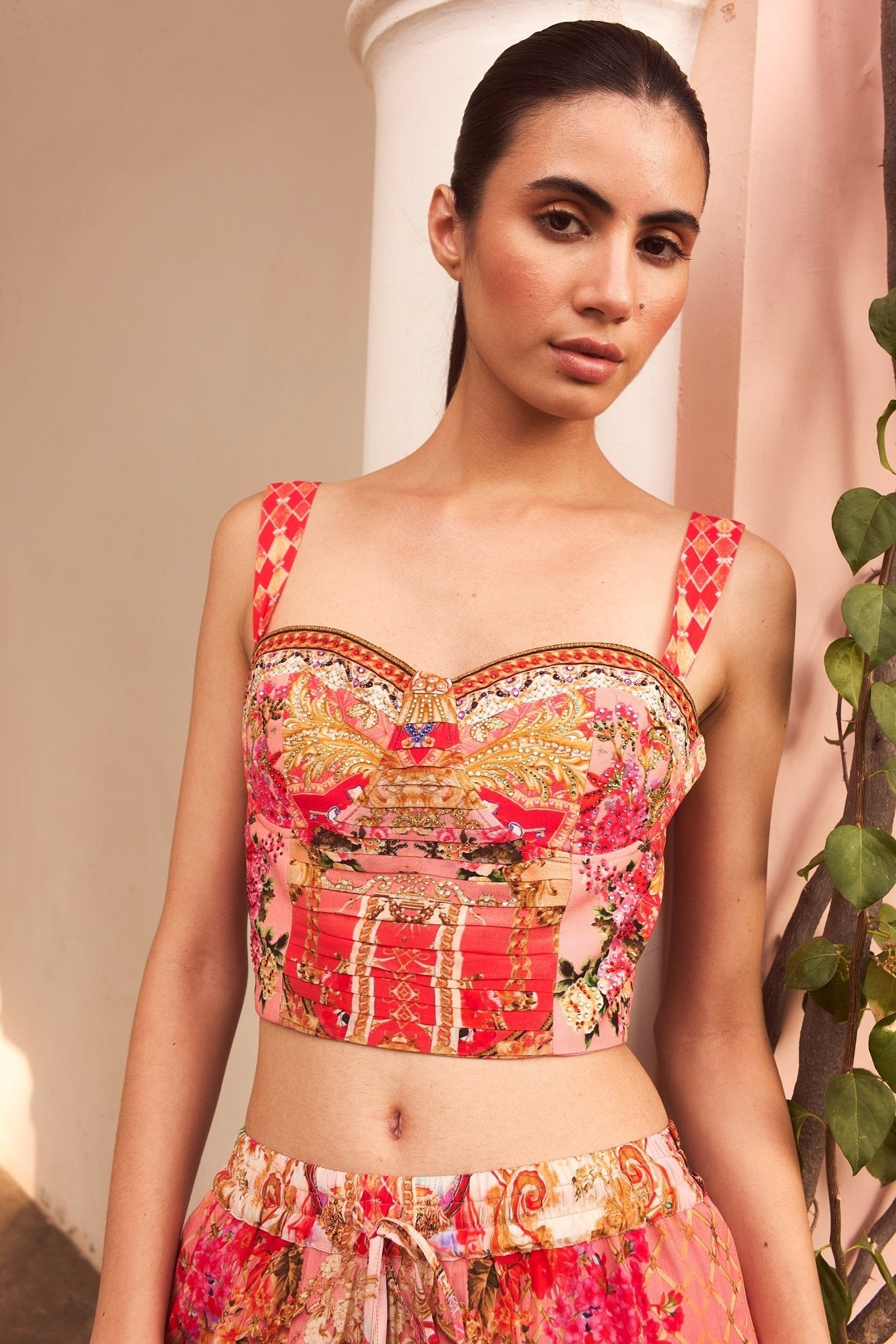 orange bustier top