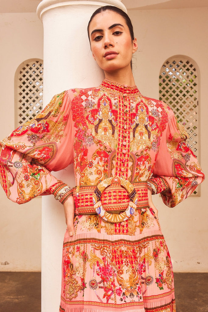 PINK CASTLE BUTTON DOWN MAXI DRESS - Czarina