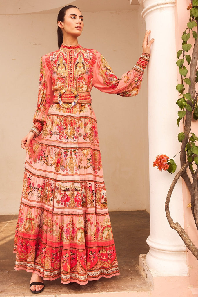 PINK CASTLE BUTTON DOWN MAXI DRESS - Czarina