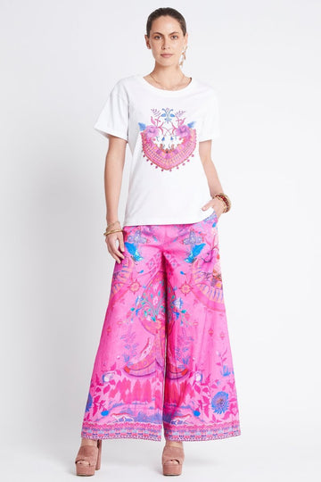 PINK FEELING WIDE-LEG PANTS - Czarina
