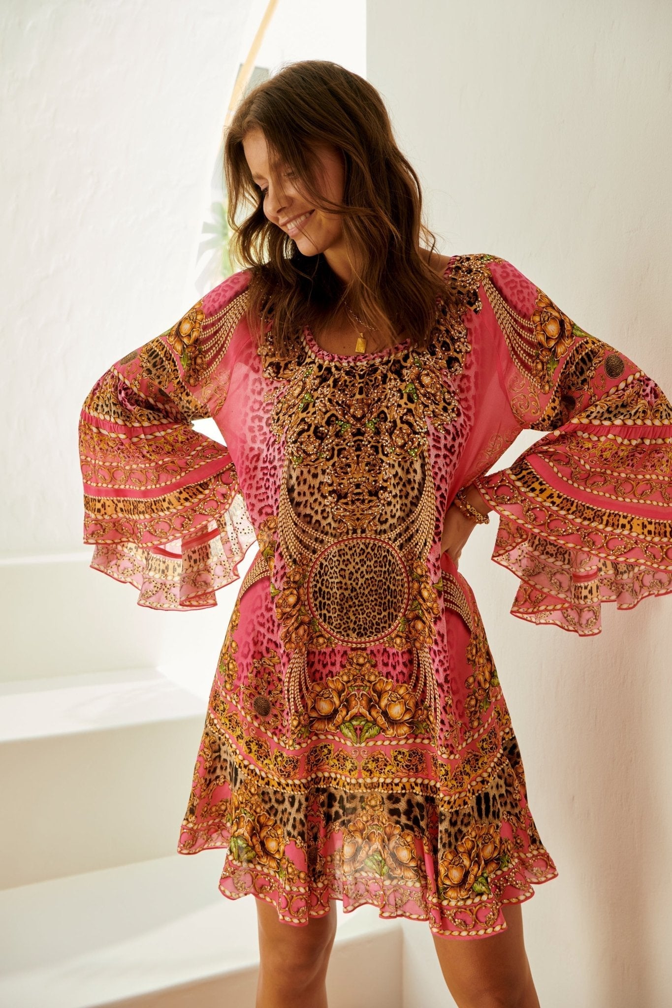 open lace back dress Leopard & Pink/Orange Maxi Dress – Saluda Rose Boutique