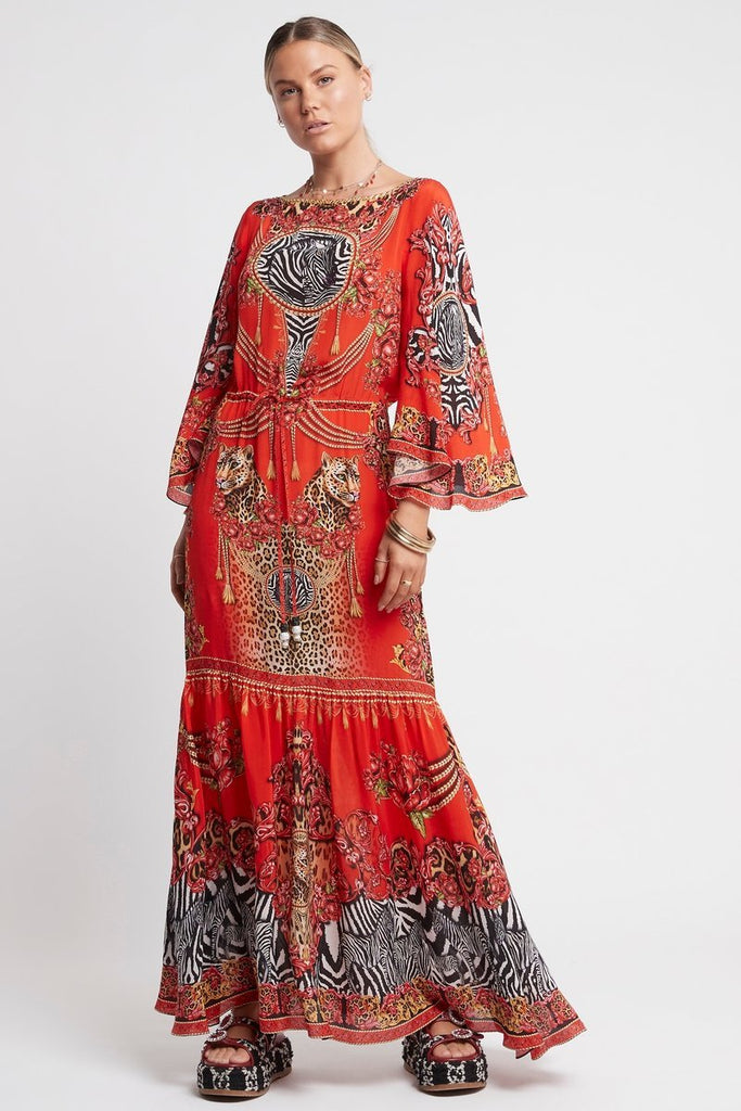 POWER AND PASSION BOAT NECK MAXI DRESS - Czarina