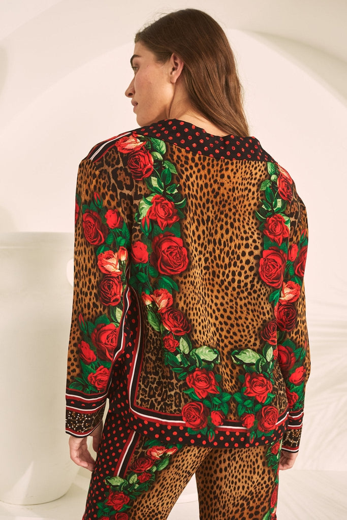 ROSE LEOPARD LOUNGE SHIRT - Czarina
